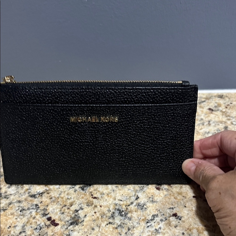 Michael Kors Black Textured Card Holder
